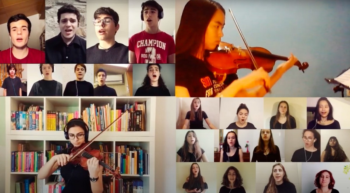 Una de les imatges del vídeo del concert del Conservatori de Música Isaac Albéniz de la Diputació de Girona.