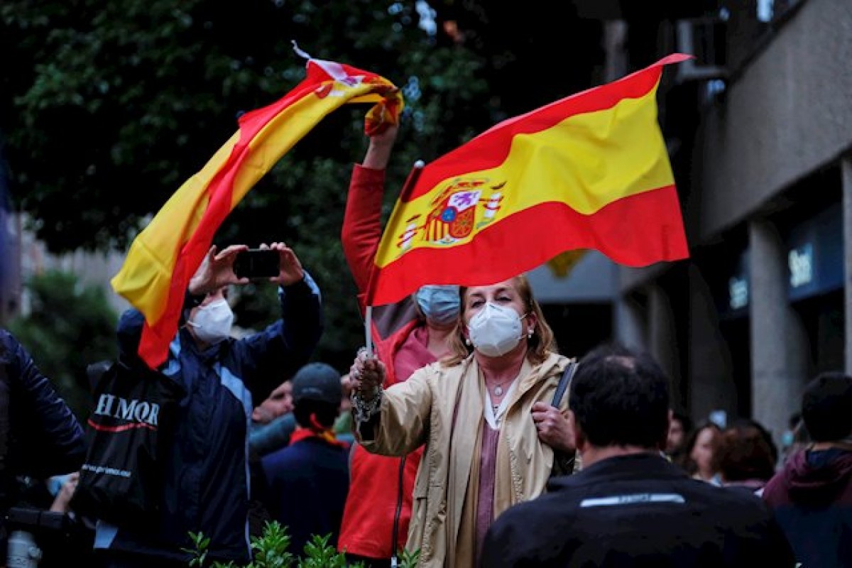 Diversos manifestants al barri de Salamanca de Madrid