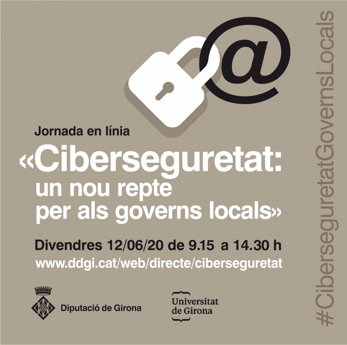 Cartell de la jornada en línia sobre cibersguretat de la Diputació de Girona i la UdG.