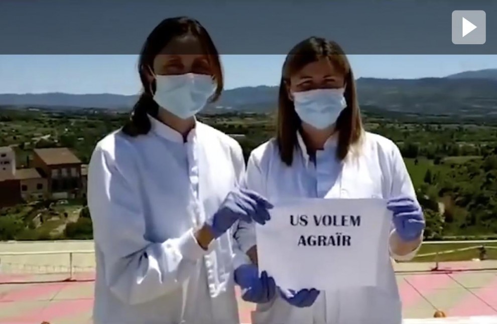 Fragment del vídeo del personal de l’Hospital del Pallars