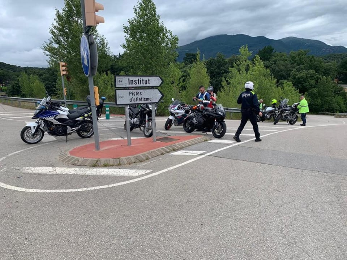 Algunes de les motos aturades per la Policia Local de Sant Celoni aquest diumenge