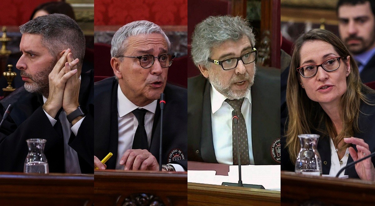 Andreu Van den Eynde, Xavier Melero, Jordi Pina i Marina Roig, el primer dia del judici de l'1-O