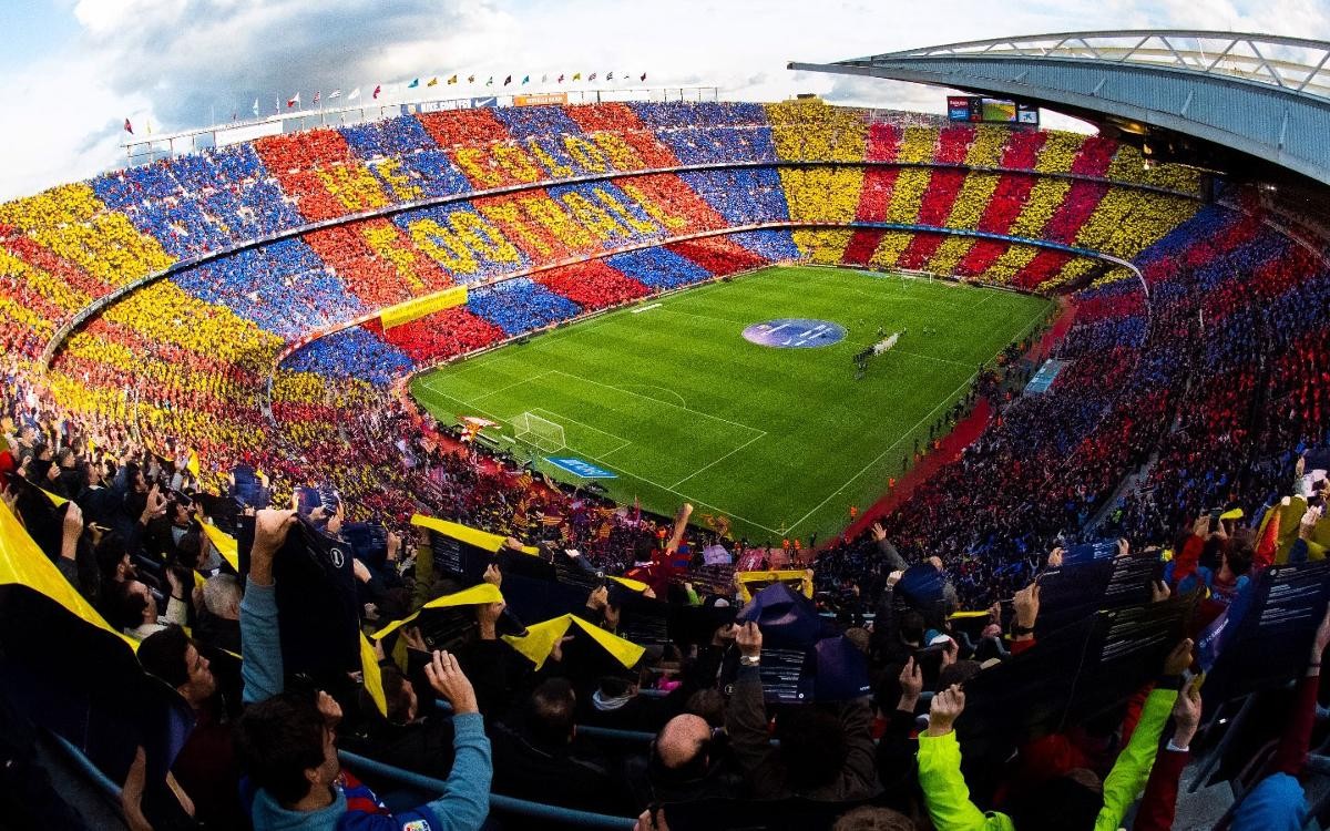 El Camp Nou, el dia d'un partit