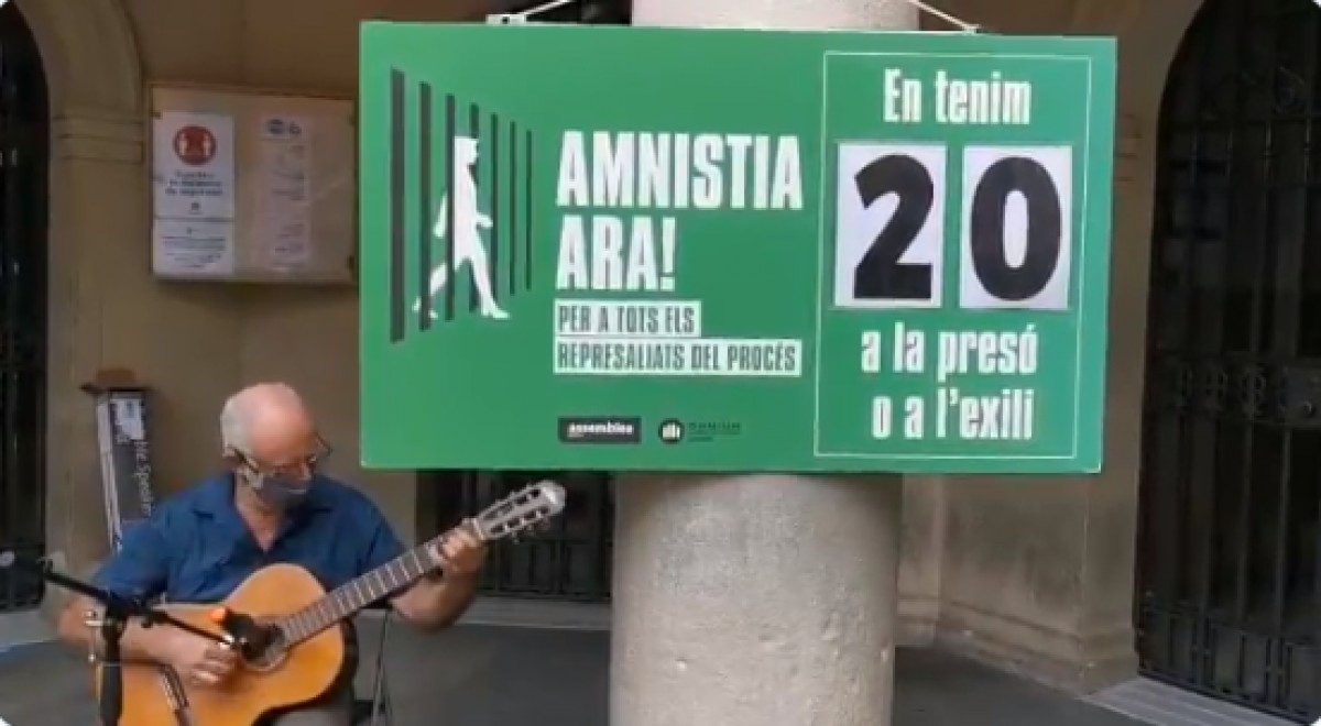 Música per la Llibertat de Berga, a la plaça de Sant Pere.