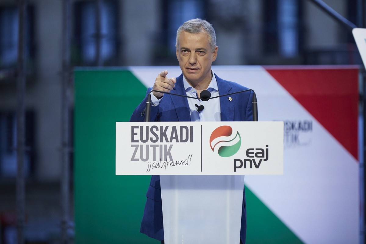 El lehendakari Iñigo Urkullu, en un acte de les últimes eleccions basques
