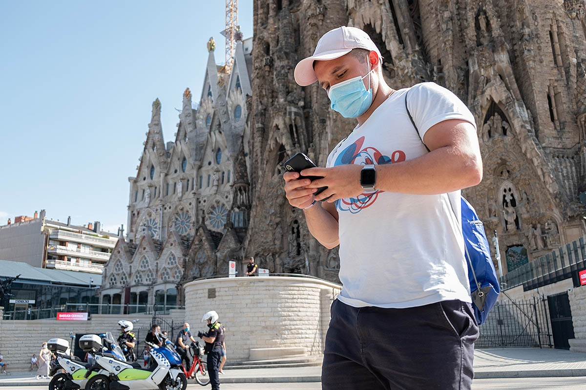 Un turista a la Sagrada Família