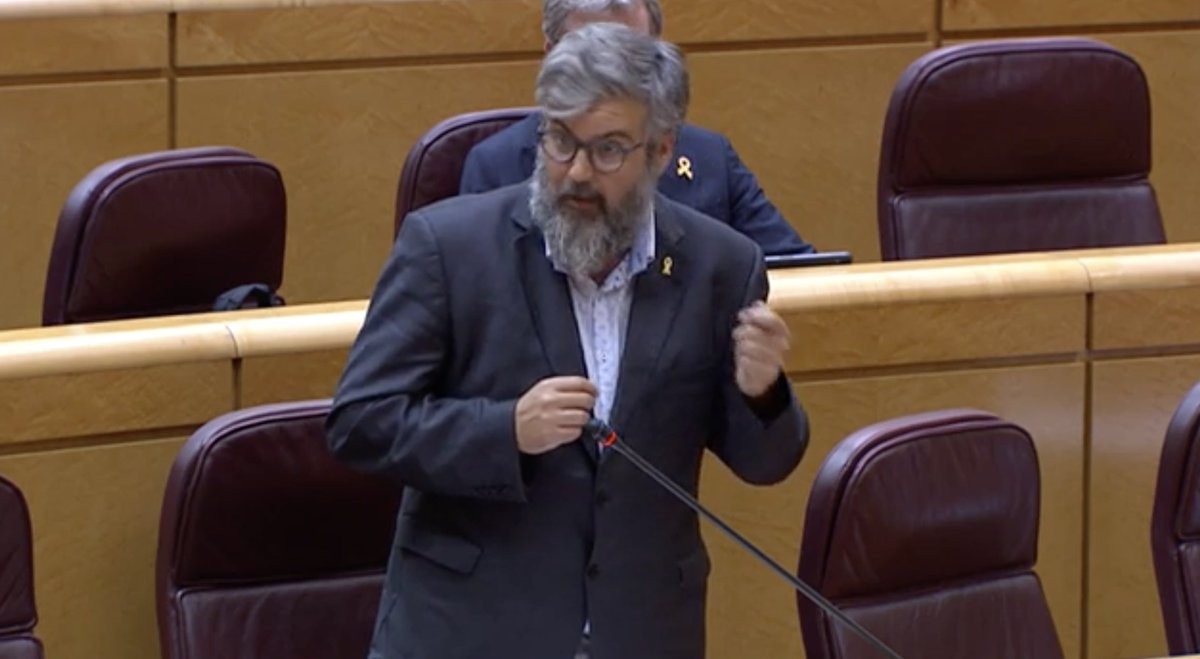 El senador d'ERC per Girona, Jordi Martí Deulofeu, durant la seva intervenció al Senat.