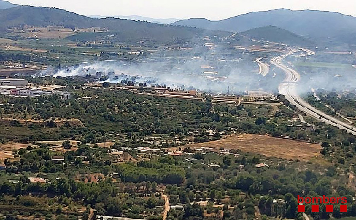 Imatge aèria d'un incendi d'aquest estiu a Catalunya