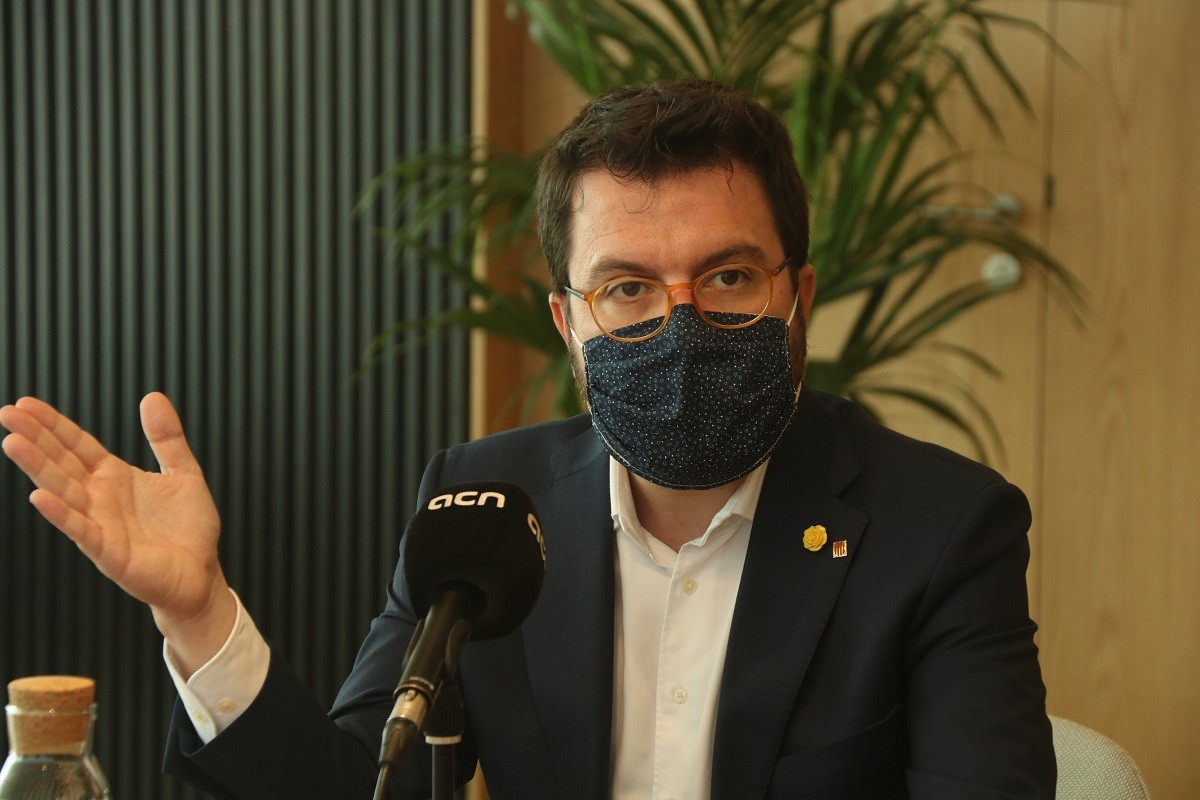 El vicepresident del Govern, Pere Aragonès, durant l'entrevista