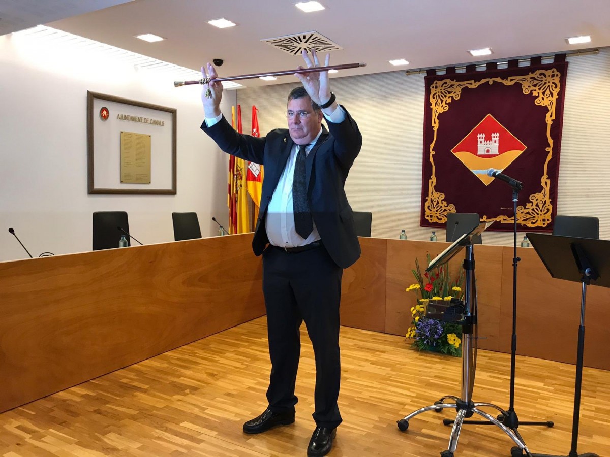 El president de l'EMD de Valldoreix, Josep Puig, en l'acte de presa de possessió de càrrec
