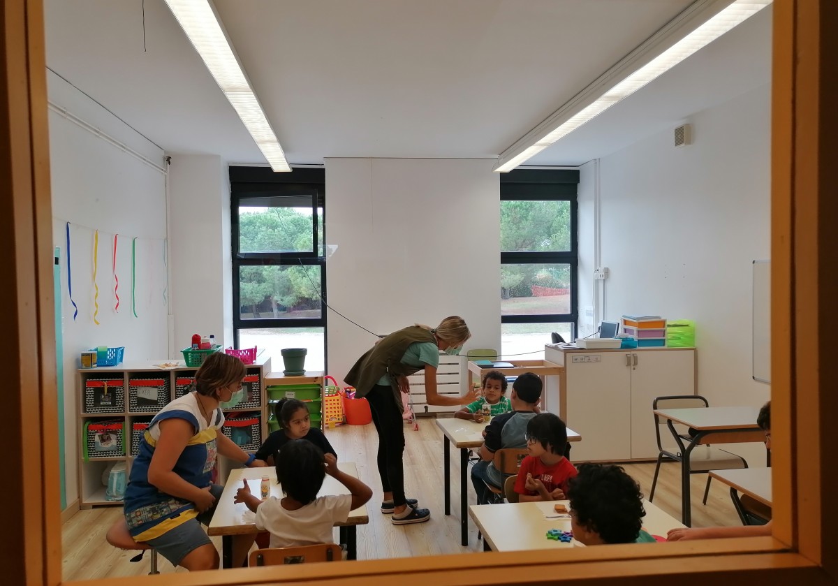 Una de les aules del mòdul de primària de l'Escola d'Educació Especial Jeroni de Moragas, d'Ampans