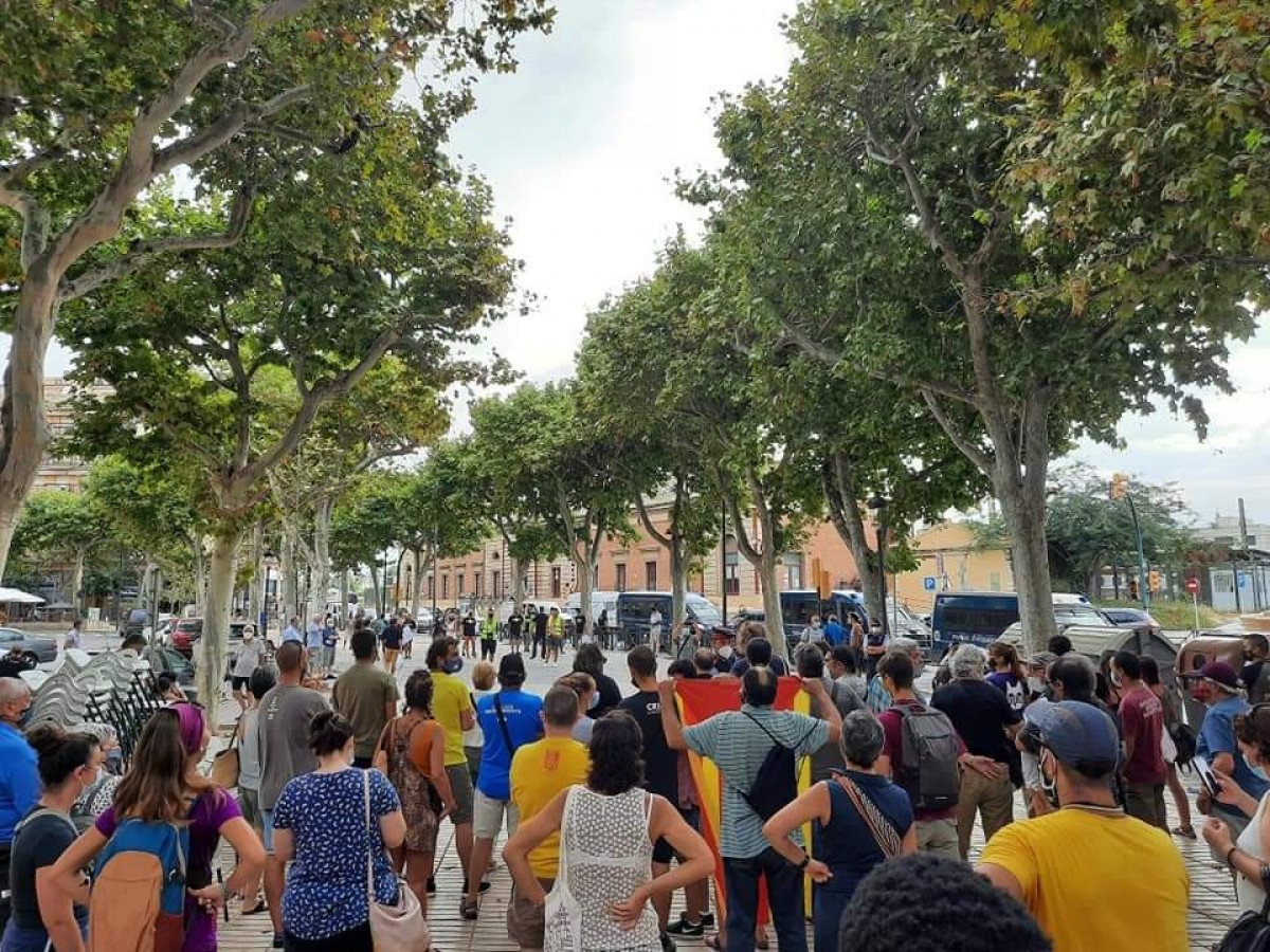 Imatge de la manifestació contra el partit de Josep Anglada, l'agost de 2018