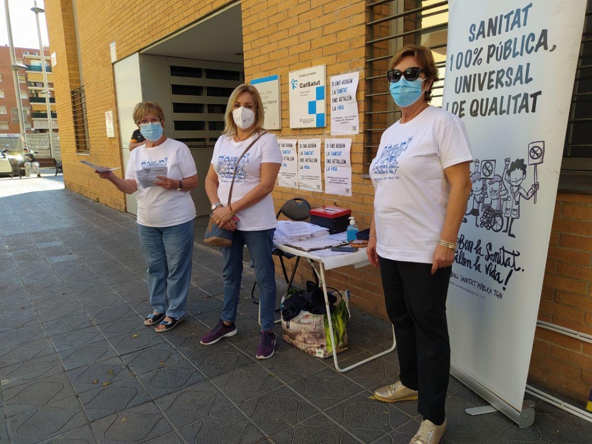 Una de les parades del Grup de Treball en Defensa de la Sanitat Pública de Tarragona