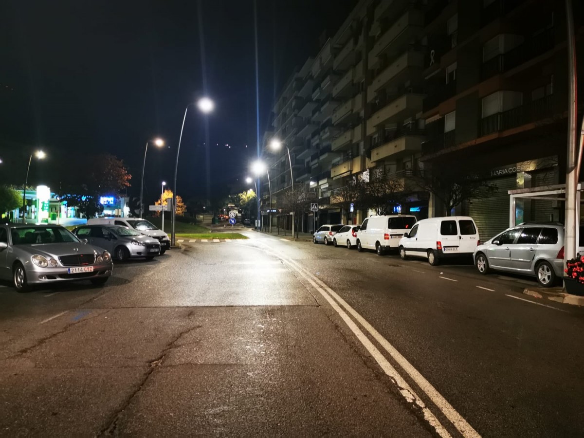 Els carrers de Berga, de nit.