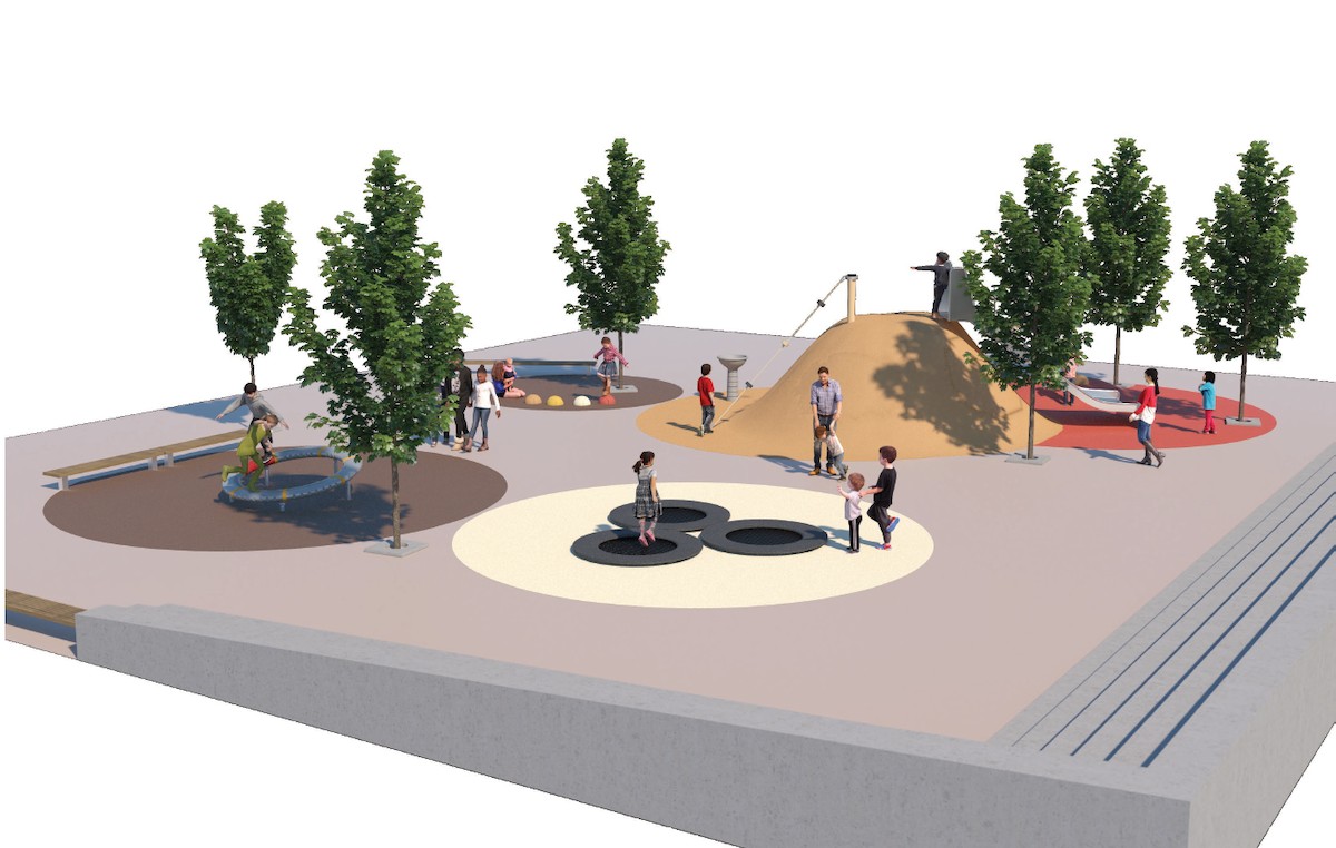 Imatge virtual del que serà el nou parc infantil al Firal petit.