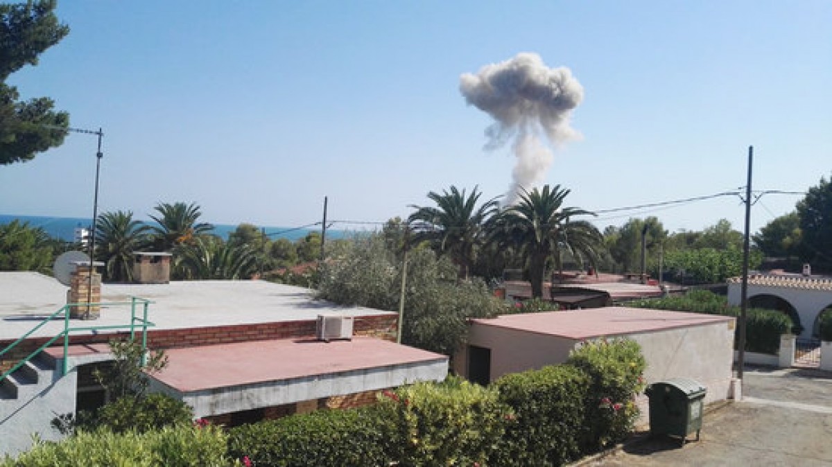 Imatge de la segona explosió d'Alcanar del 17 d'Agost de 2017