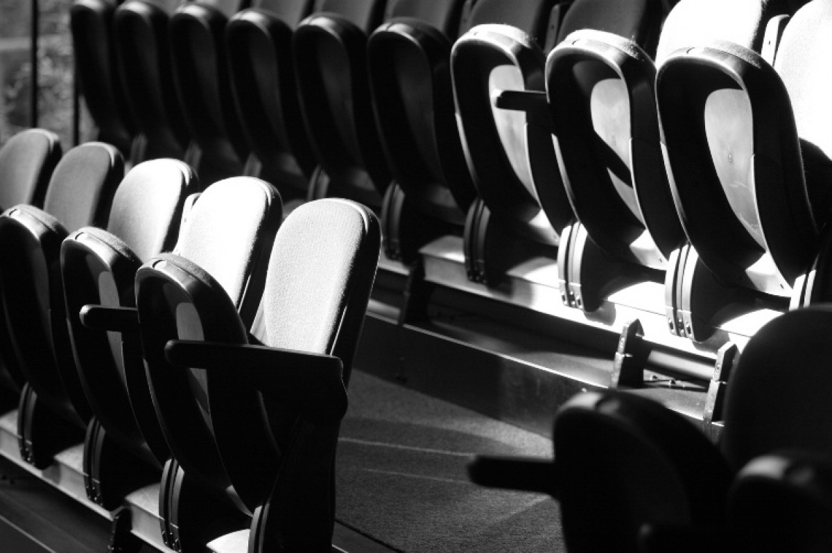 Butaques buides en una sala de teatre en plena pandèmia. 