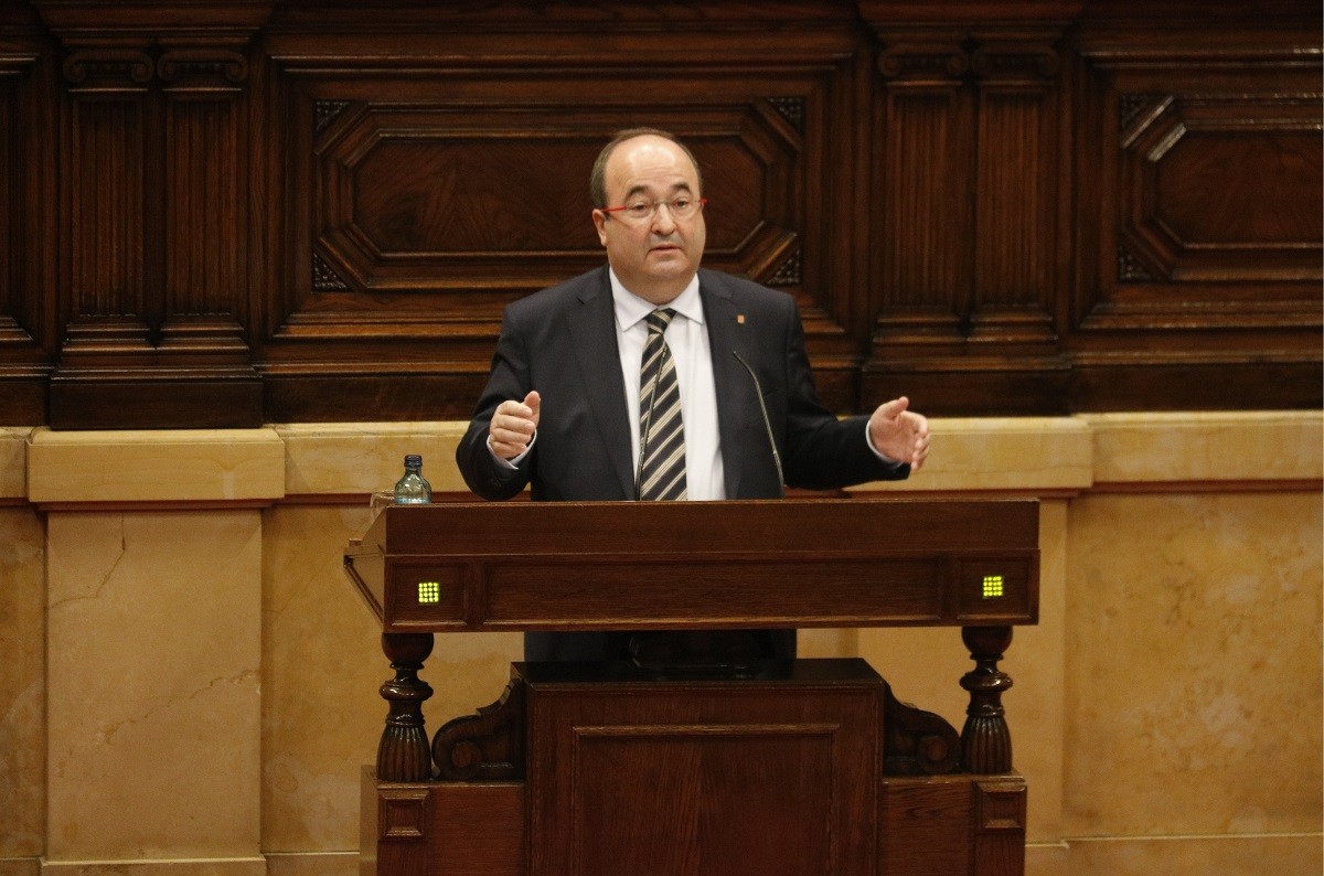 El líder del PSC, Miquel Iceta, aquest dimecres al Parlament