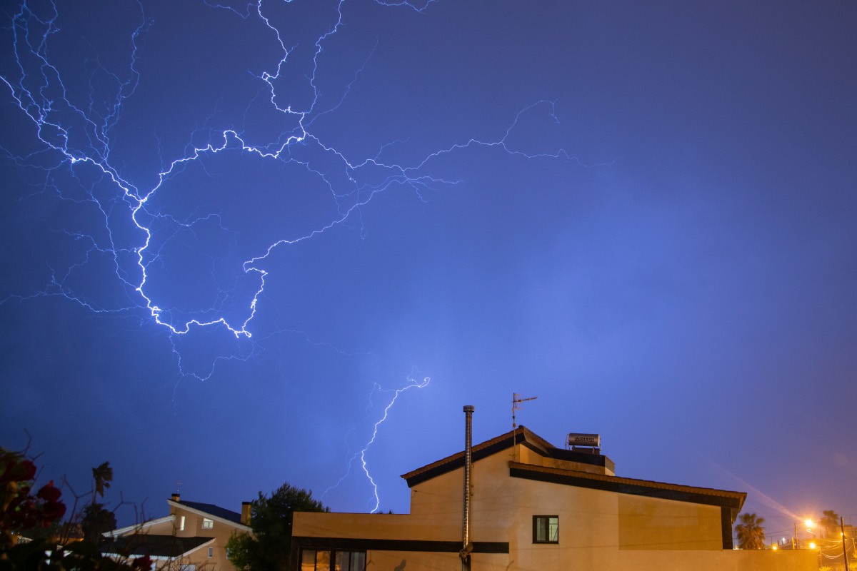 Llamps a Deltebre durant una tempesta