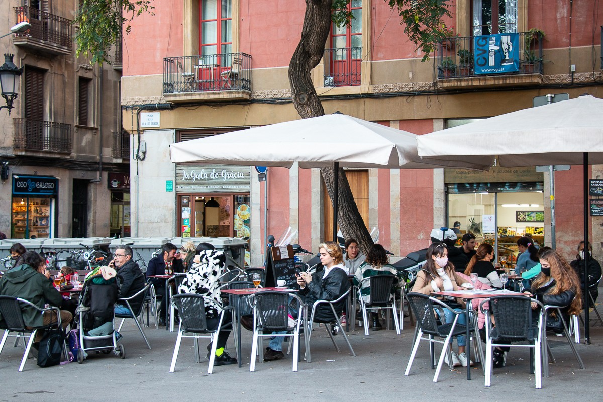 La terrassa d'un bar a Barcelona