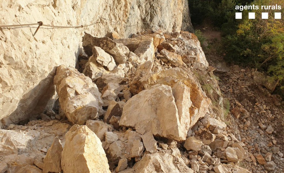Imatge de l’esllavissada a Mont-rebei