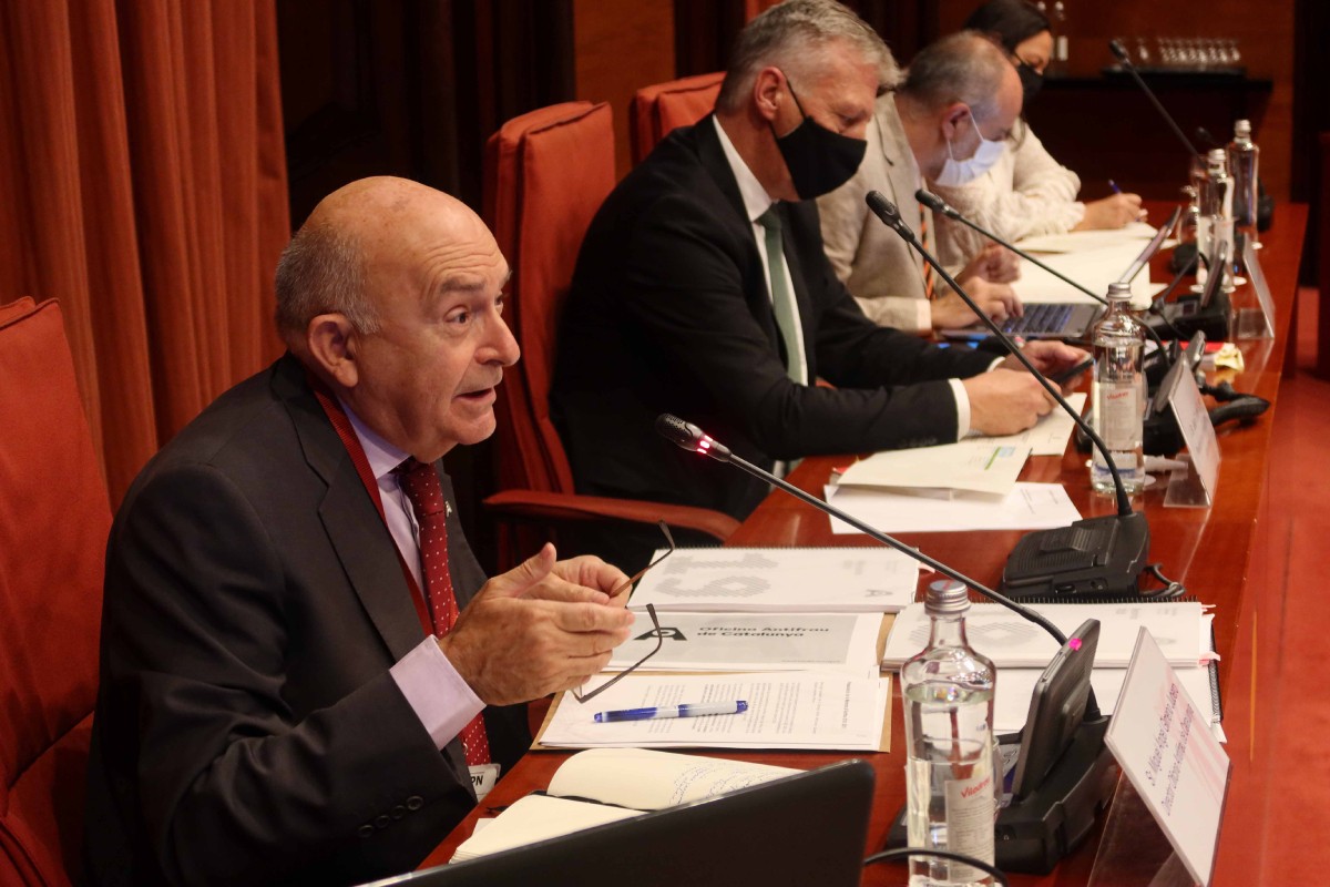 El director d'Antifrau, Miguel Ángel Gimeno, durant una compareixença al Parlament.