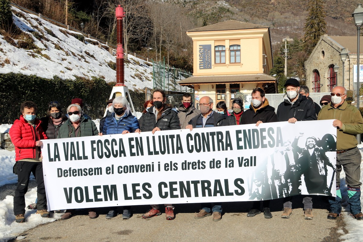 Imatge dels veïns de la Vall Fosca en una protesta durant el passat mes de gener