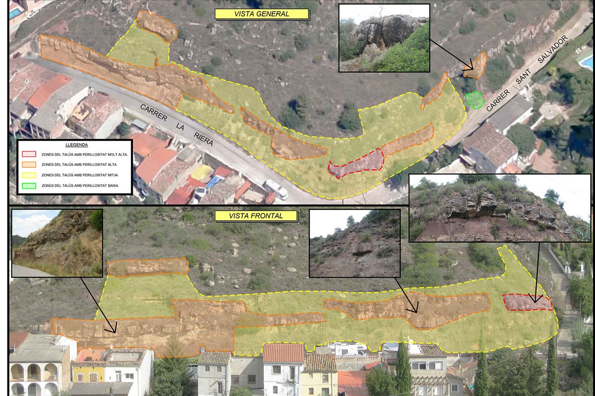 Mapes d'estabilització del talús del carrer de La Riera