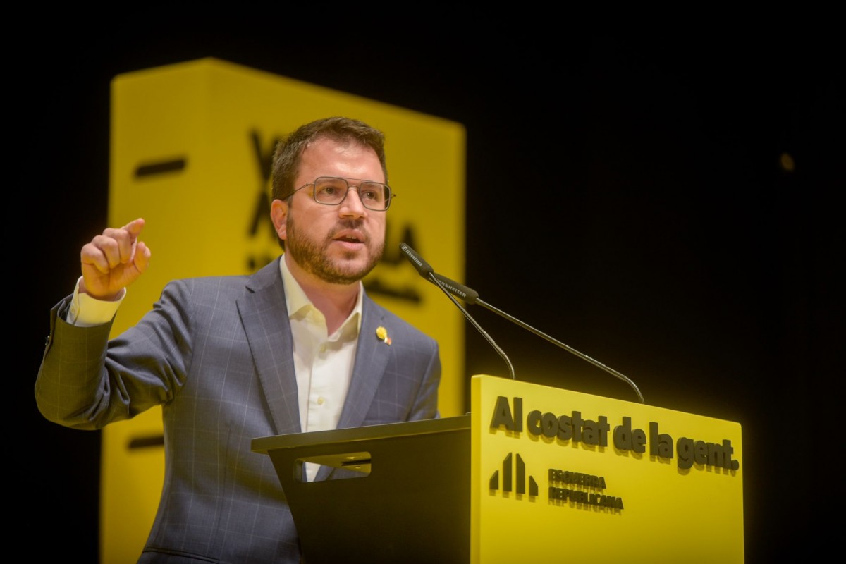 El candidat d'ERC i vicepresident del Govern, Pere Aragonès, al míting de Mataró