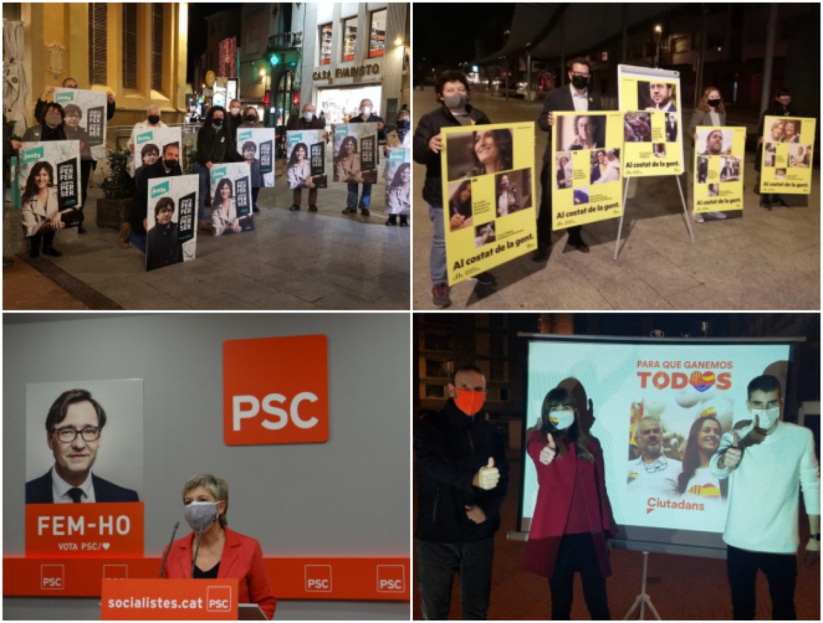 Candidates, portaveus i regidors van encapçalar els primers actes de campanya pel 14-F a Terrassa.