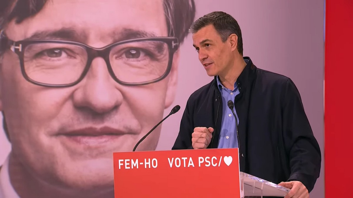 Pedero Sánchez, en un acte electoral el passat febrer