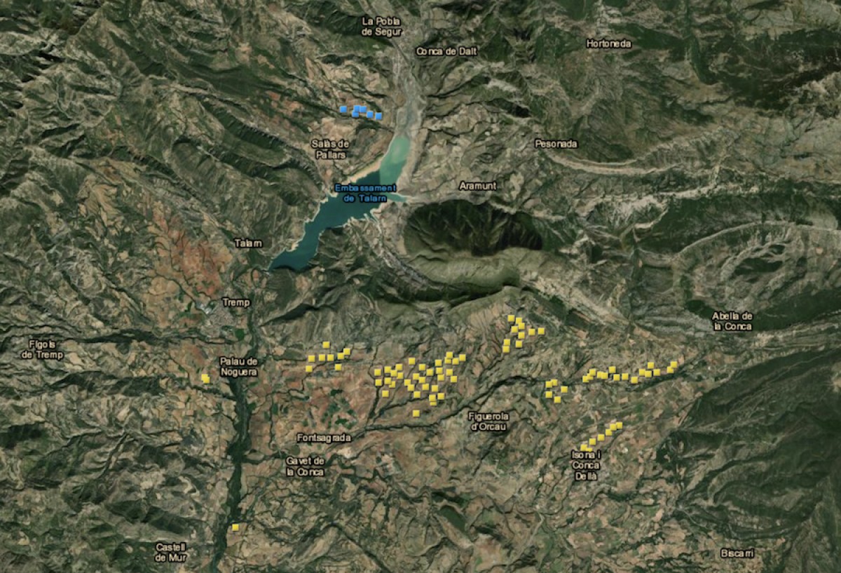Visor de les plaques solars projectades, fins ara, al Pallars Jussà