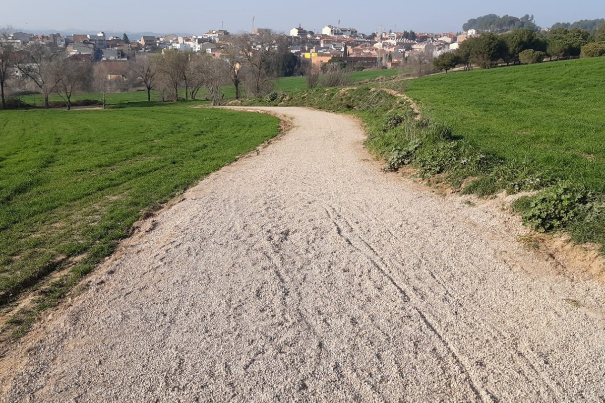 Un tram del camí de Ca n'Oriol que s'ha arreglat durant el mes de febrer