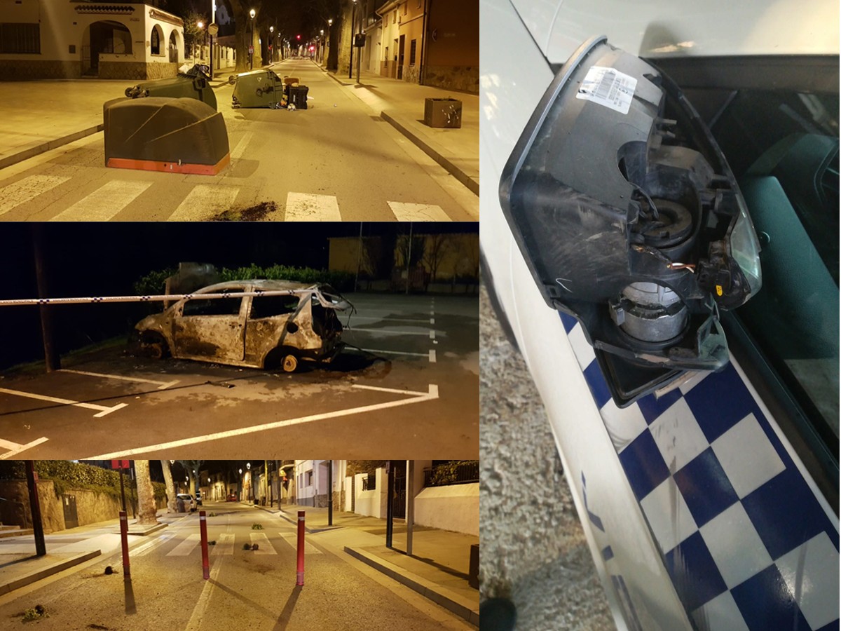 Diverses imatges dels atacs vandàlics d'aquesta matinada a Vallgorguina