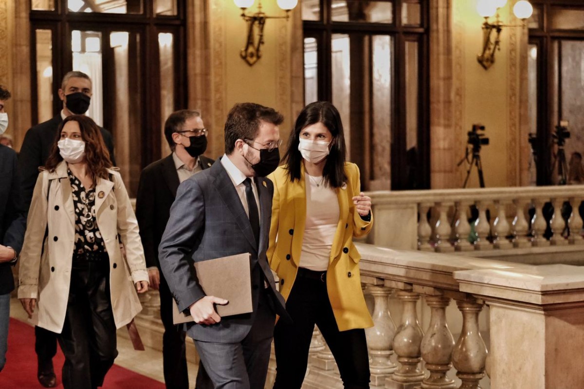 Pere Aragonès i Marta Vilalta, en una imatge al Parlament