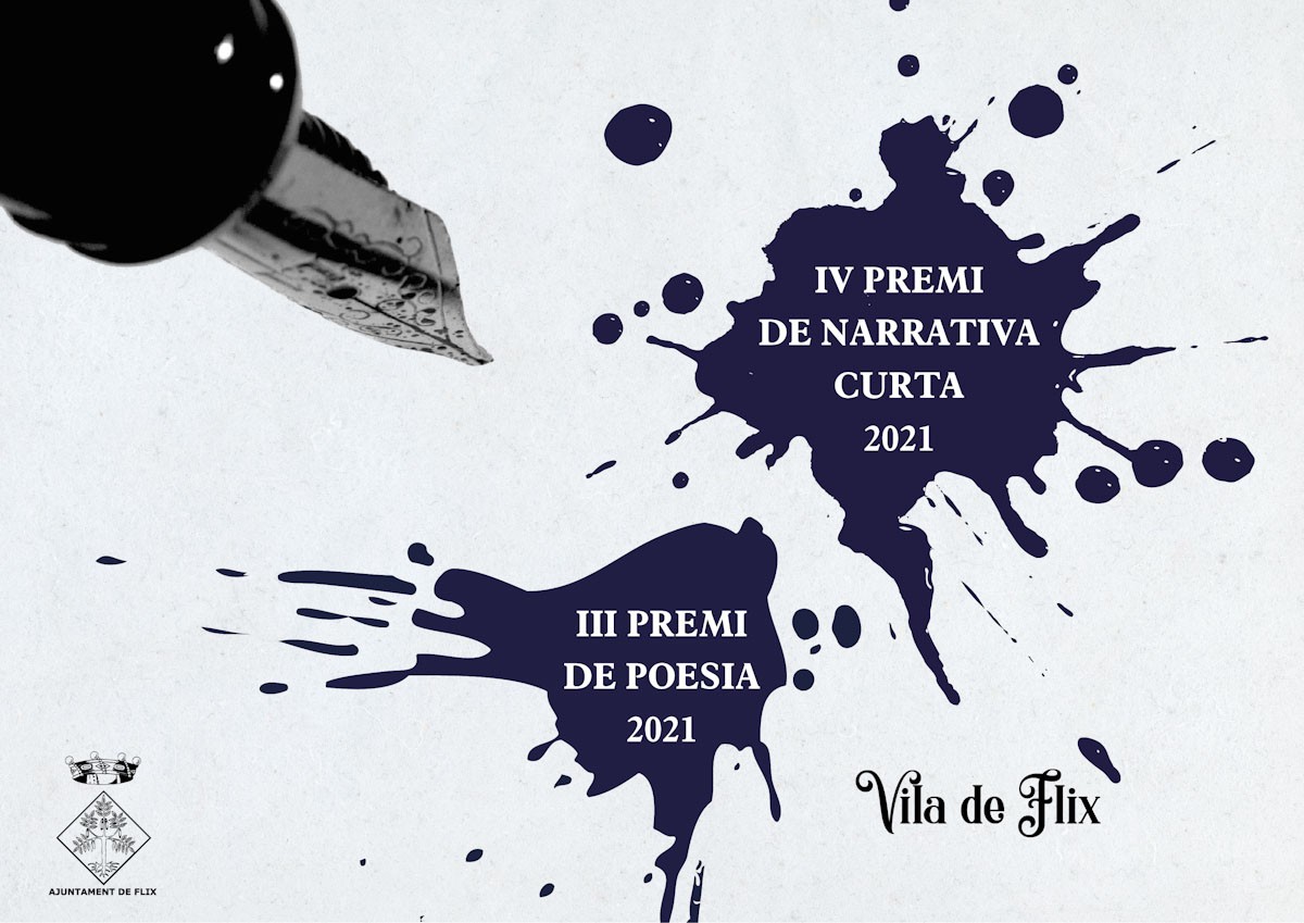Cartell del Premi de Narrativa Curta i Poesia Vila de Flix  2021
