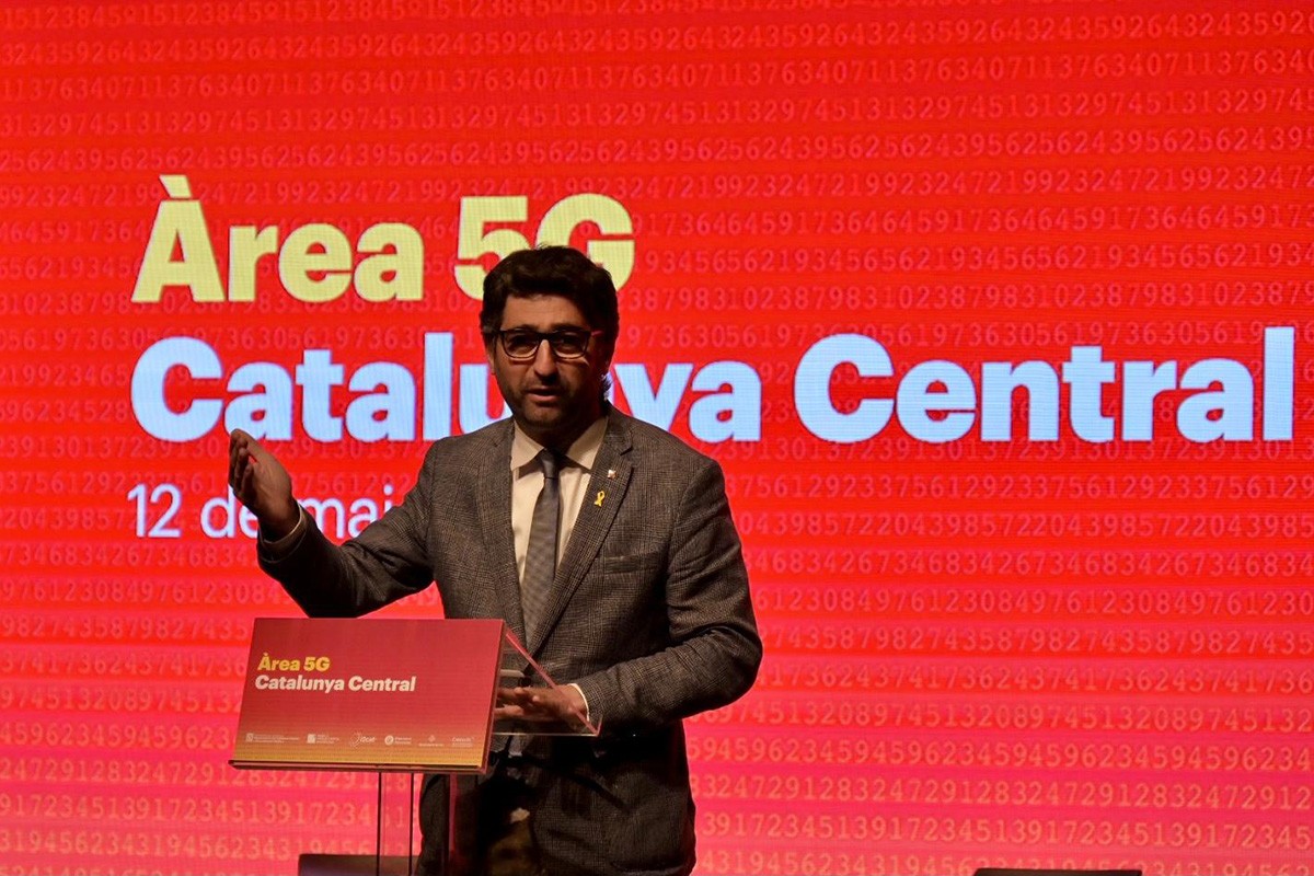 El conseller de Polítiques Digitals, Jordi Puigneró, durant la presentació de l'Àrea 5G Catalunya Central