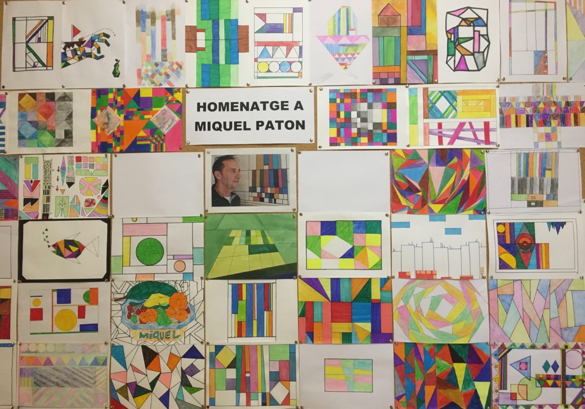 Els joves han creat un collage en homenatge al seu difunt professor, l'ebrenc Miquel Paton