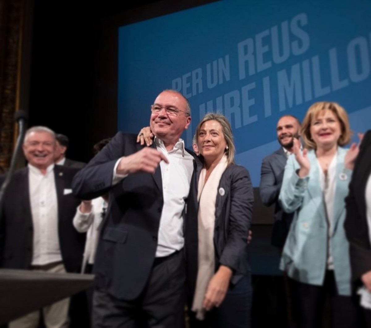 Pellicer, en un acte de la campanya de les municipals de 2019, amb la seva esposa Cori Vidal