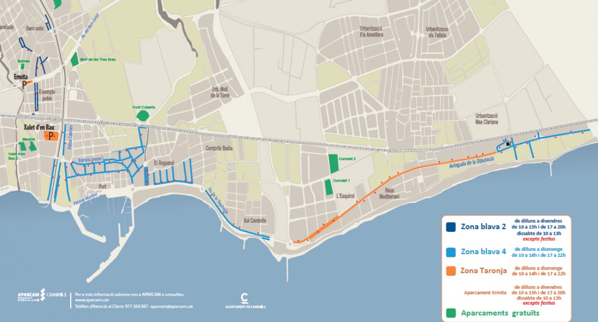 Un mapa amb les zones d'estacionament 