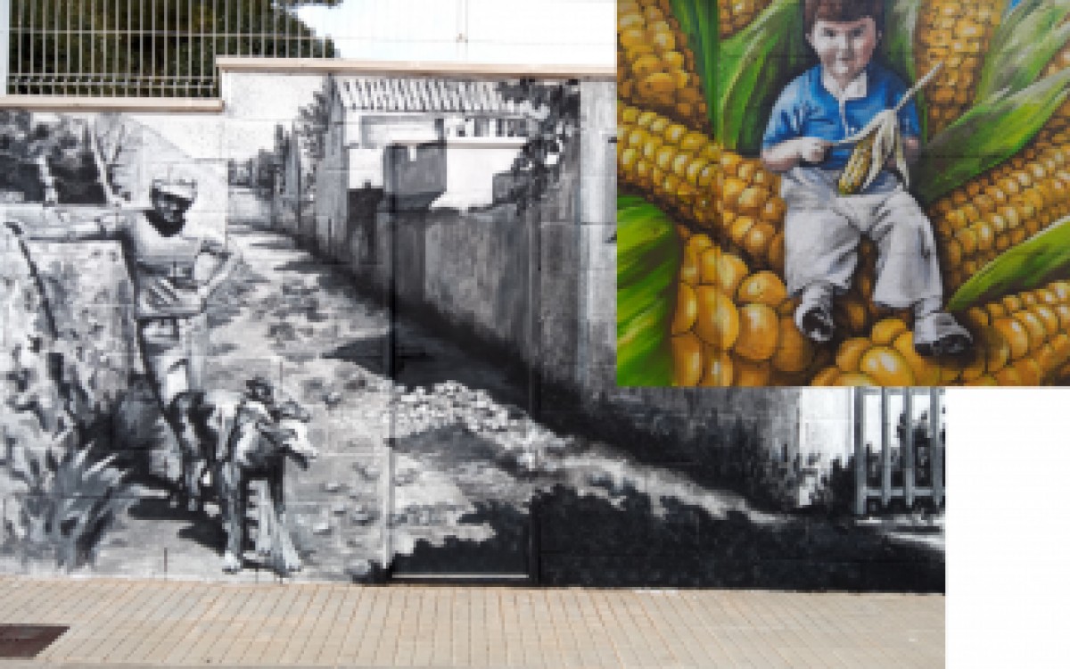 El dos murals de Lara Gombau a les Cases d'Alcanar 