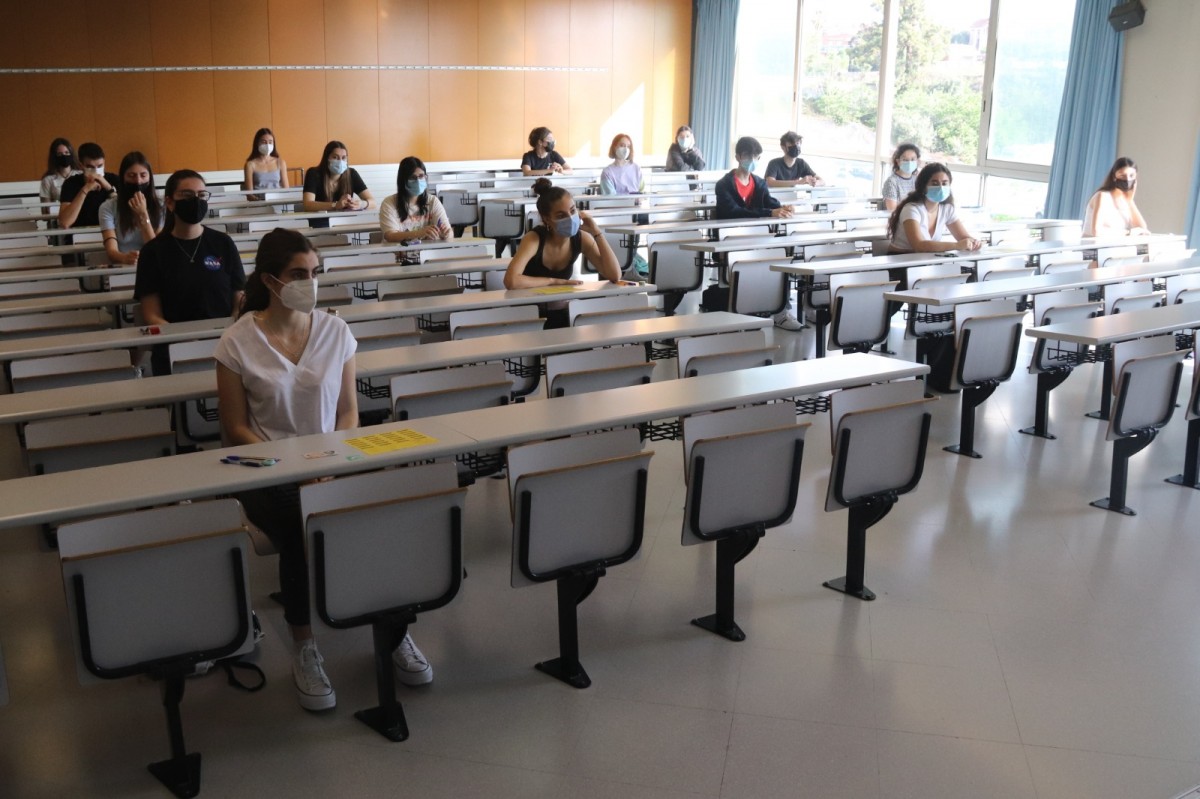 Una aula del Campus Catalunya de la URV el primer dia de les PAU