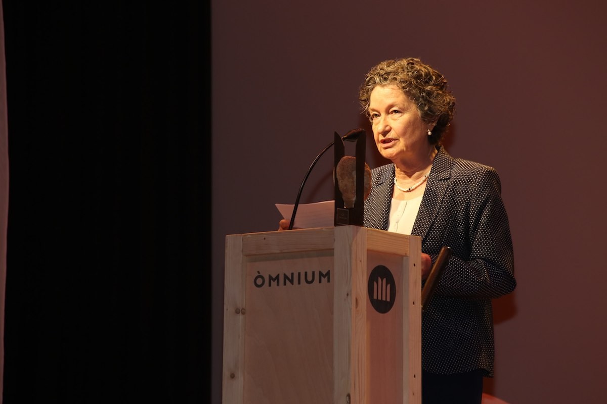Maria Barbal durant l'acte d’entrega del Premi d’Honor de les Lletres Catalanes l'any 2021