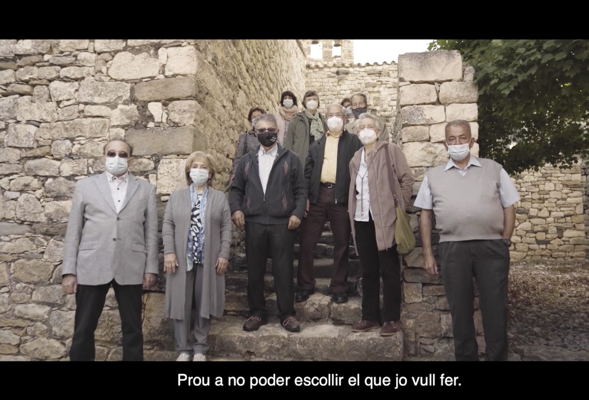 Fragment del vídeo on apareixen els pallaresos que han participat a la campanya