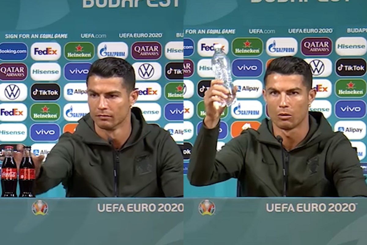 Cristiano Ronaldo, durant la roda de premsa