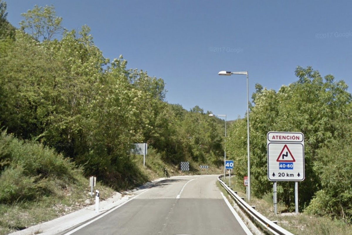 Inici del coll de Perves, a l’N-260, al seu pas per Xerallo