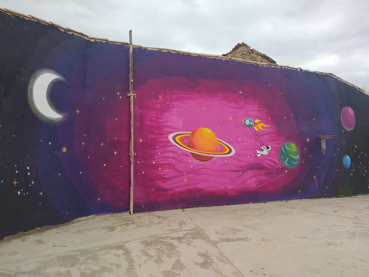 Mural de Carol Lonnberg a l’Escola AESO d’Isona