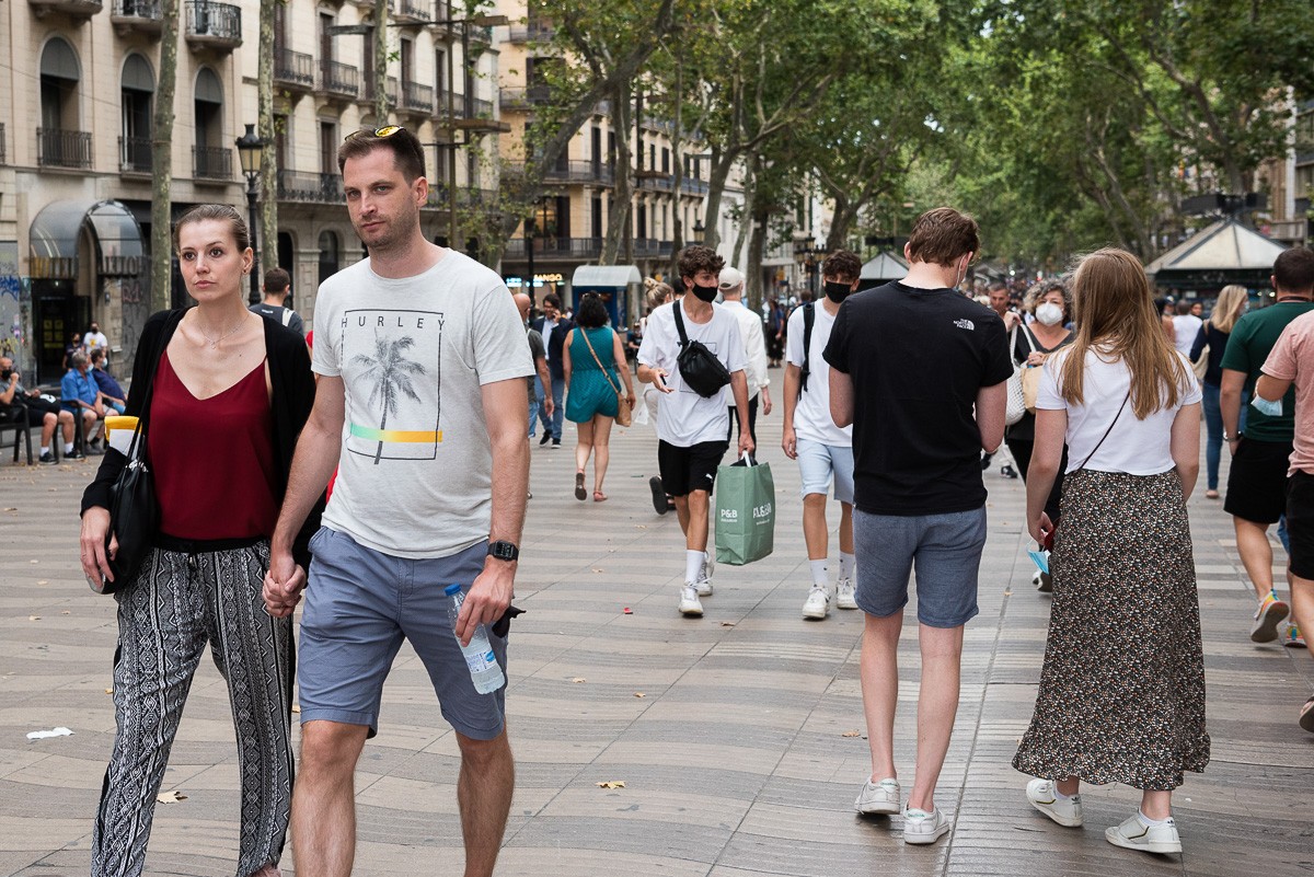 Turistes al centre de Barcelona.