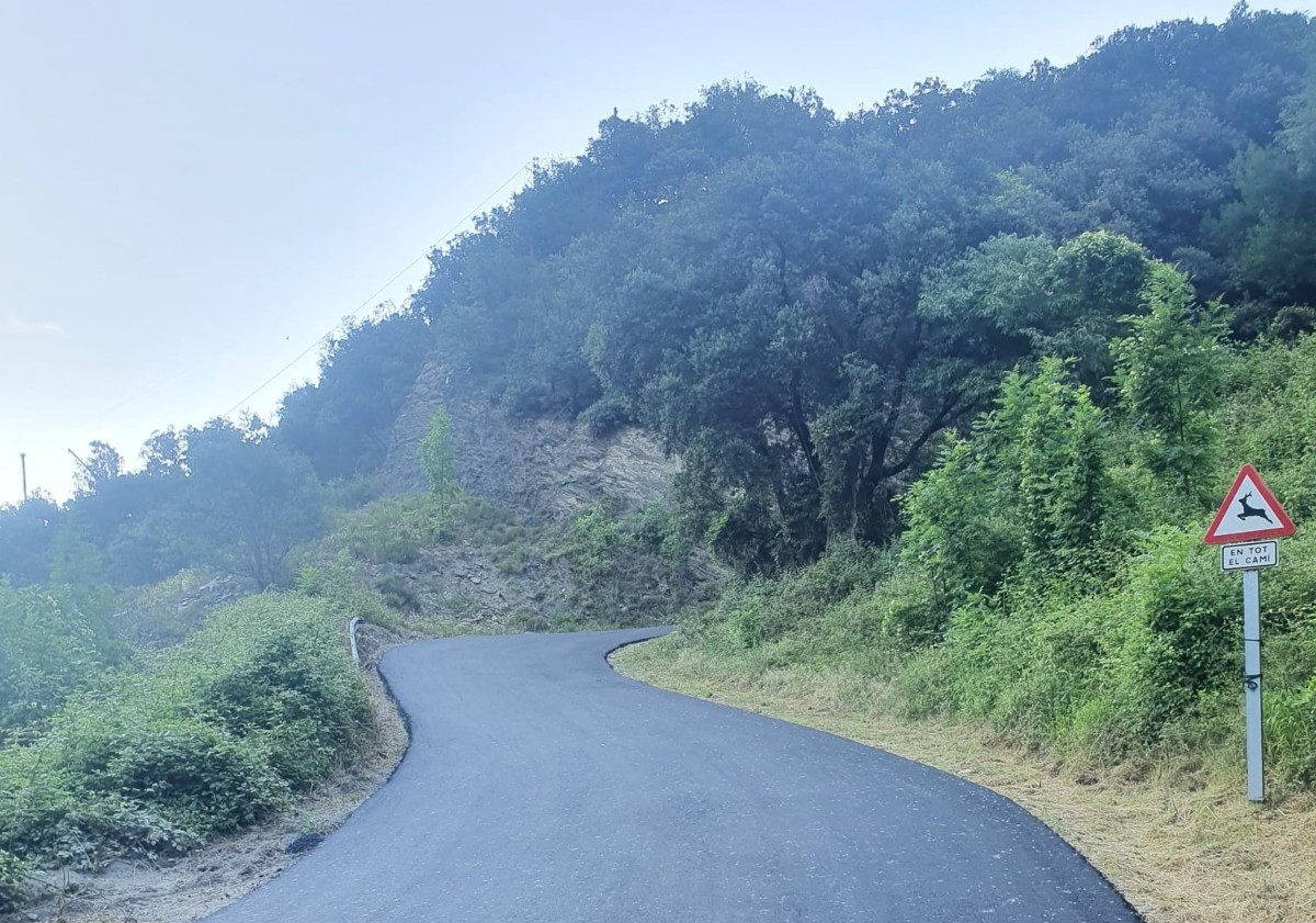 Imatge de la carretera de la Colomina, ja restaurada