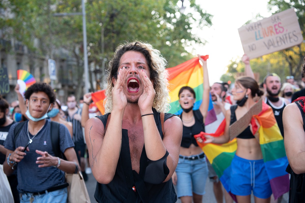 Manifestació contra l'LGTBIfòbia, a Barcelona